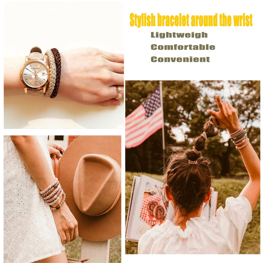 AXEN hair tie beside a coin demonstrating compact size and travel convenience benefit
