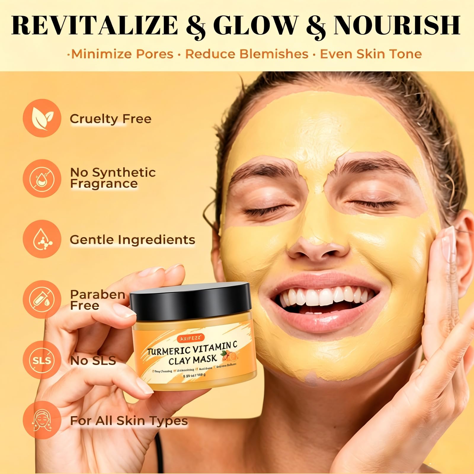 AXIFEZZ before and after comparison highlighting refined pores and clarity