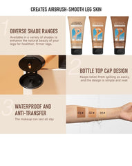 Axnzp applying product on leg demonstrating even spread and fast-drying benefit