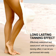 Axnzp worn at beach showing leg coverage and confidence in swimwear