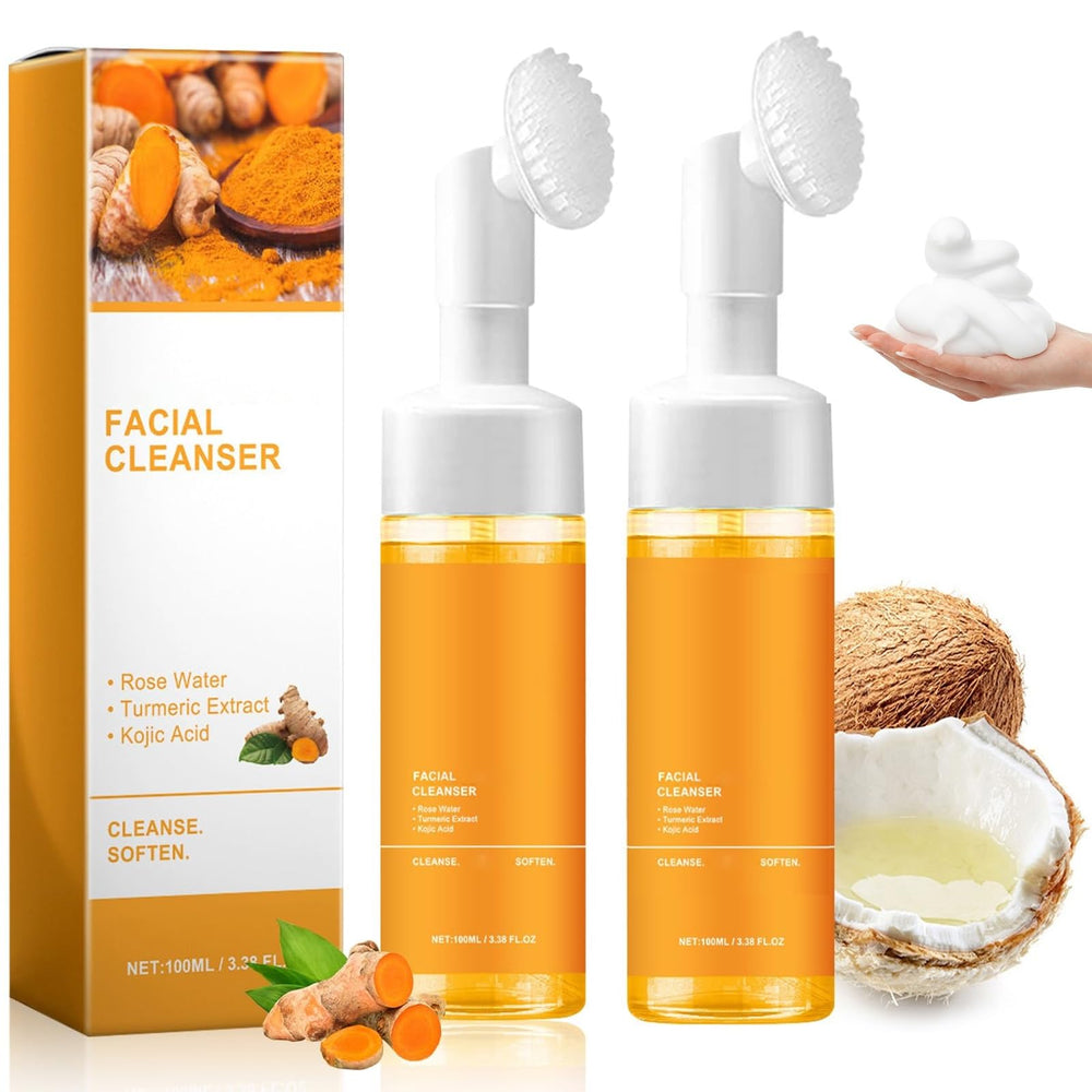 Axnzp front packaging showing dual turmeric face wash set and benefits