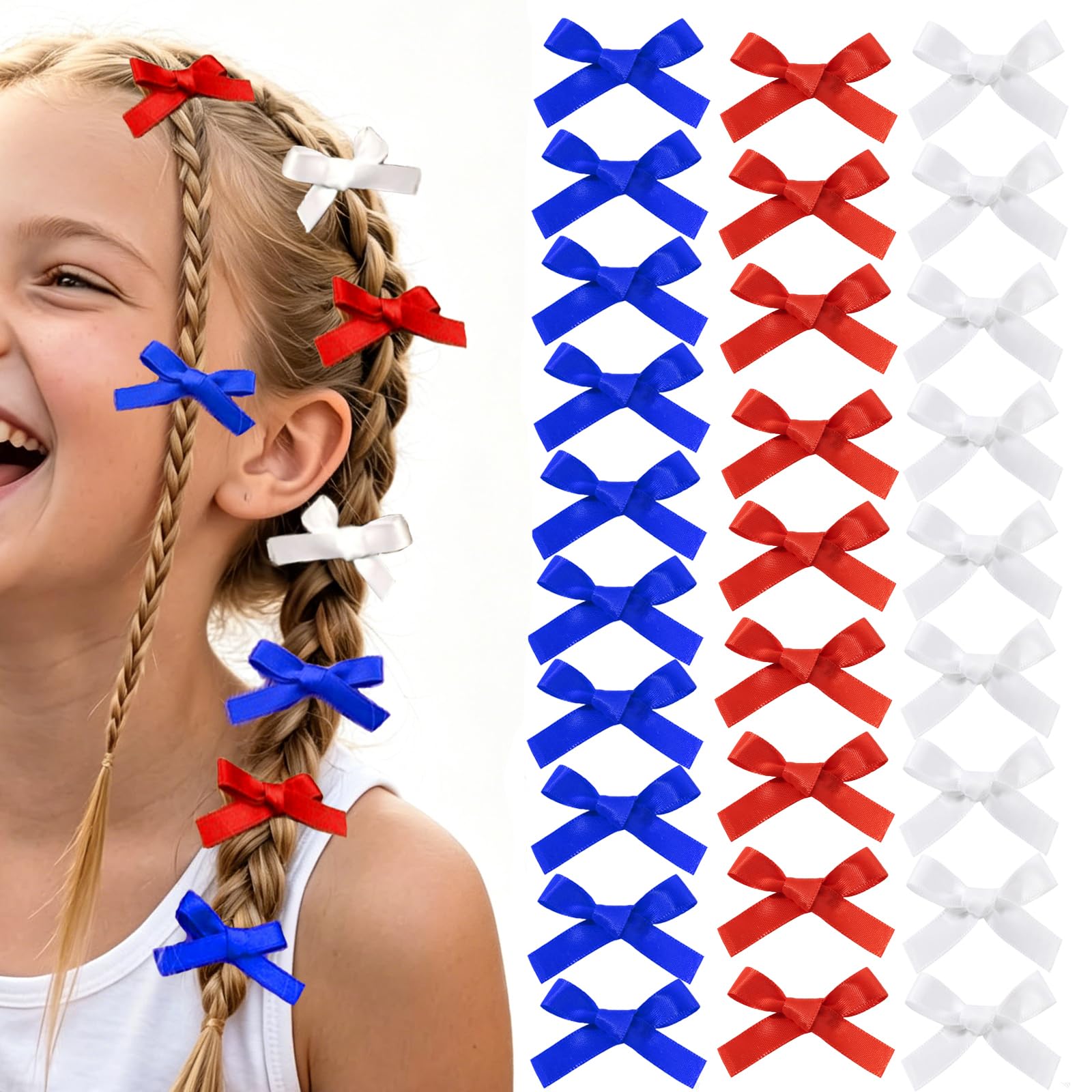 Ayesha front packaging showing 30 red blue white bows for coordinated outfits