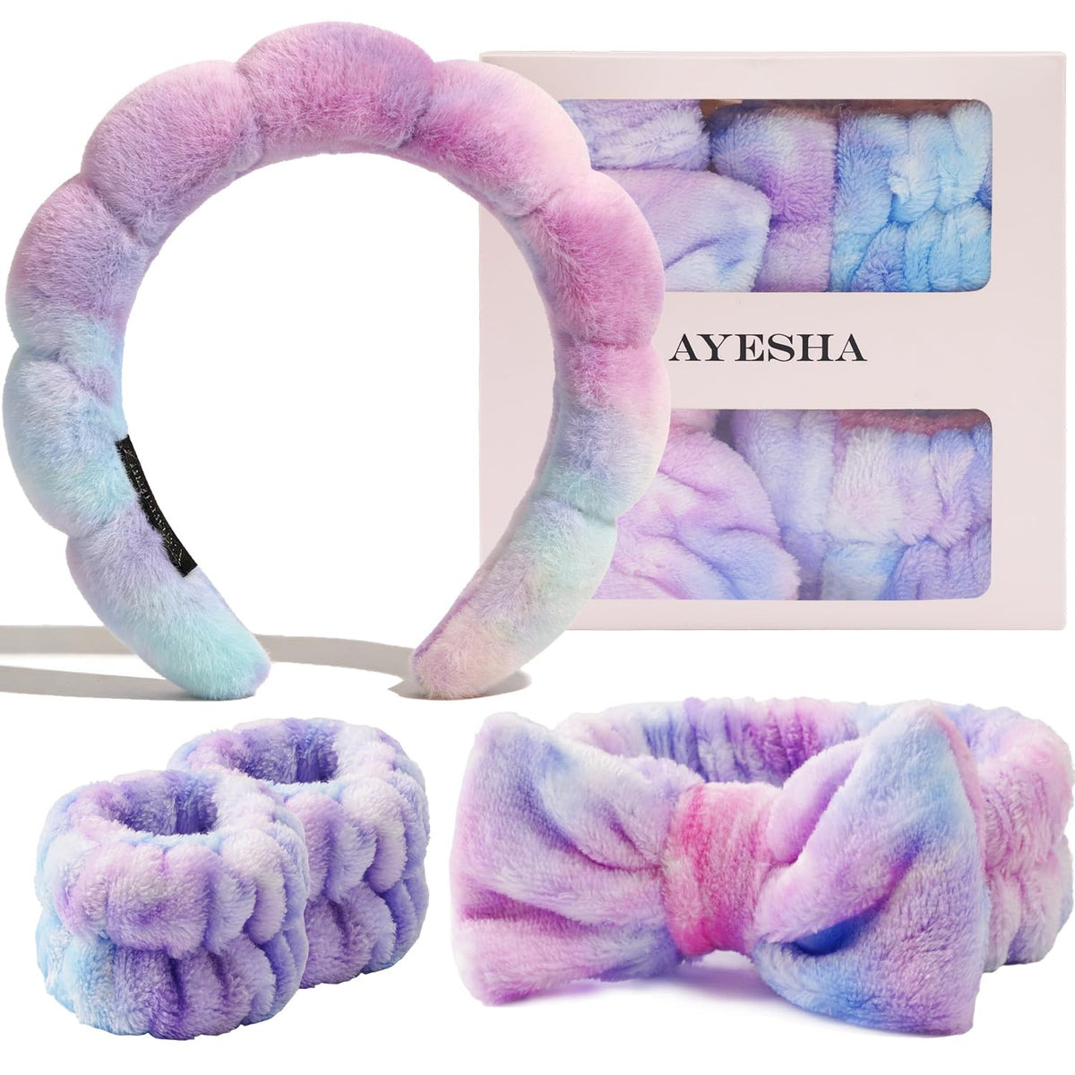 Ayesha headband front view showing neat hair hold and splash protection