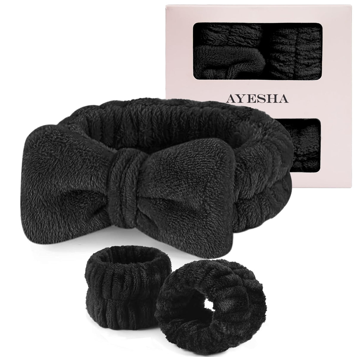 Ayesha headband front view showing snug fit and clean design for hair control