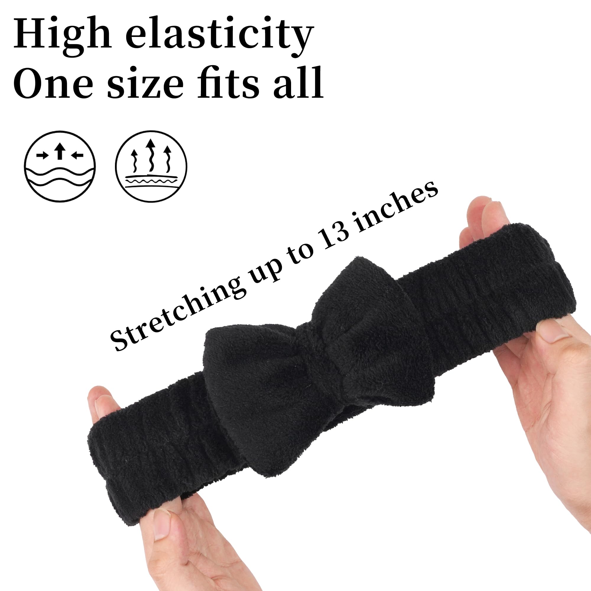 Ayesha headband in use while washing face demonstrating hands-free hair hold