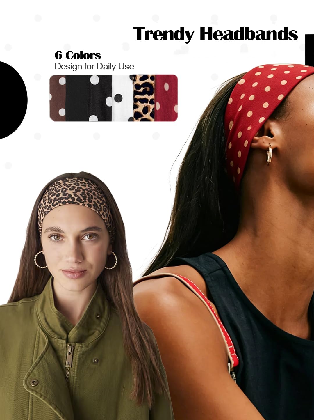 Ayesha headband worn by model demonstrating secure hold and style benefit