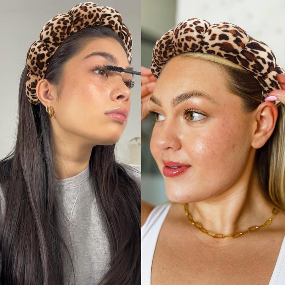 Ayesha headband texture closeup highlighting soft coral fleece comfort