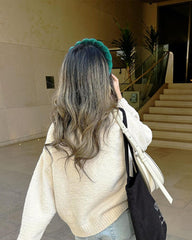 Ayesha headband worn while washing face keeping hair neatly away