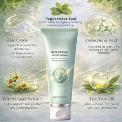 Applying Ayland cream to inner thigh demonstrating comfort and moisture control during movement