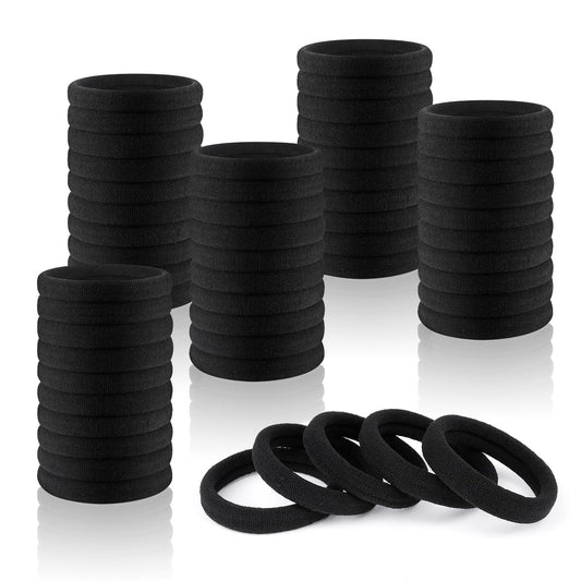 Ayogost front pack showing 180 black hair ties and bulk value