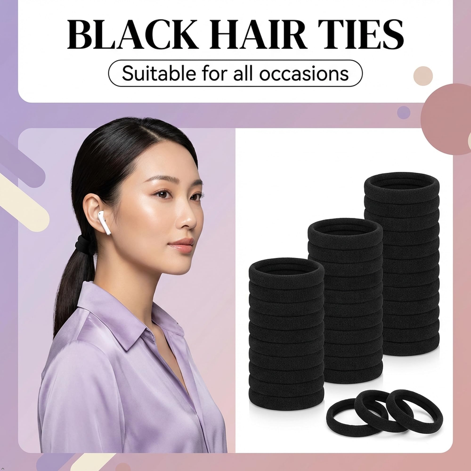 Ayogost stretching a tie around thick hair demonstrating elasticity