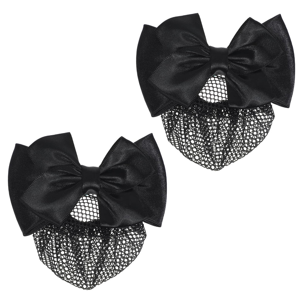 Aysatogc front view of two black snood nets showing tidy professional finish