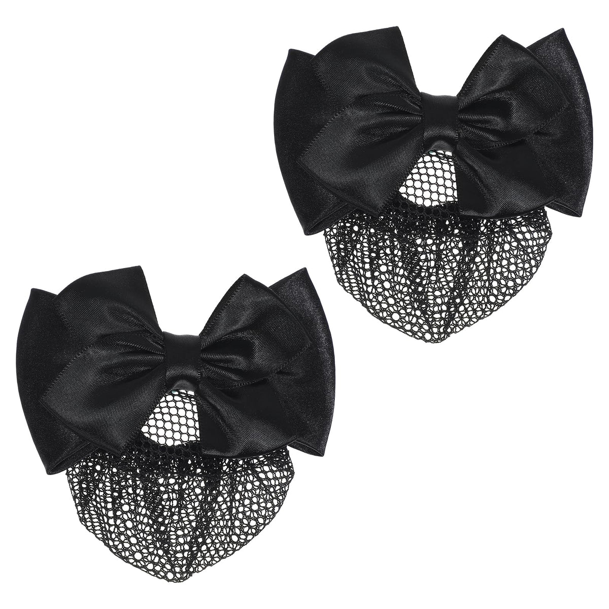 Aysatogc front view of two black snood nets showing tidy professional finish