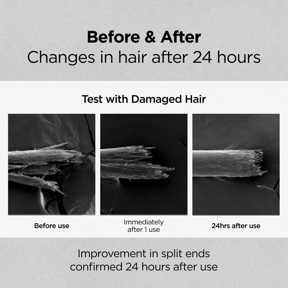 AYUNCHE applying oil to damp hair for protection and easier styling