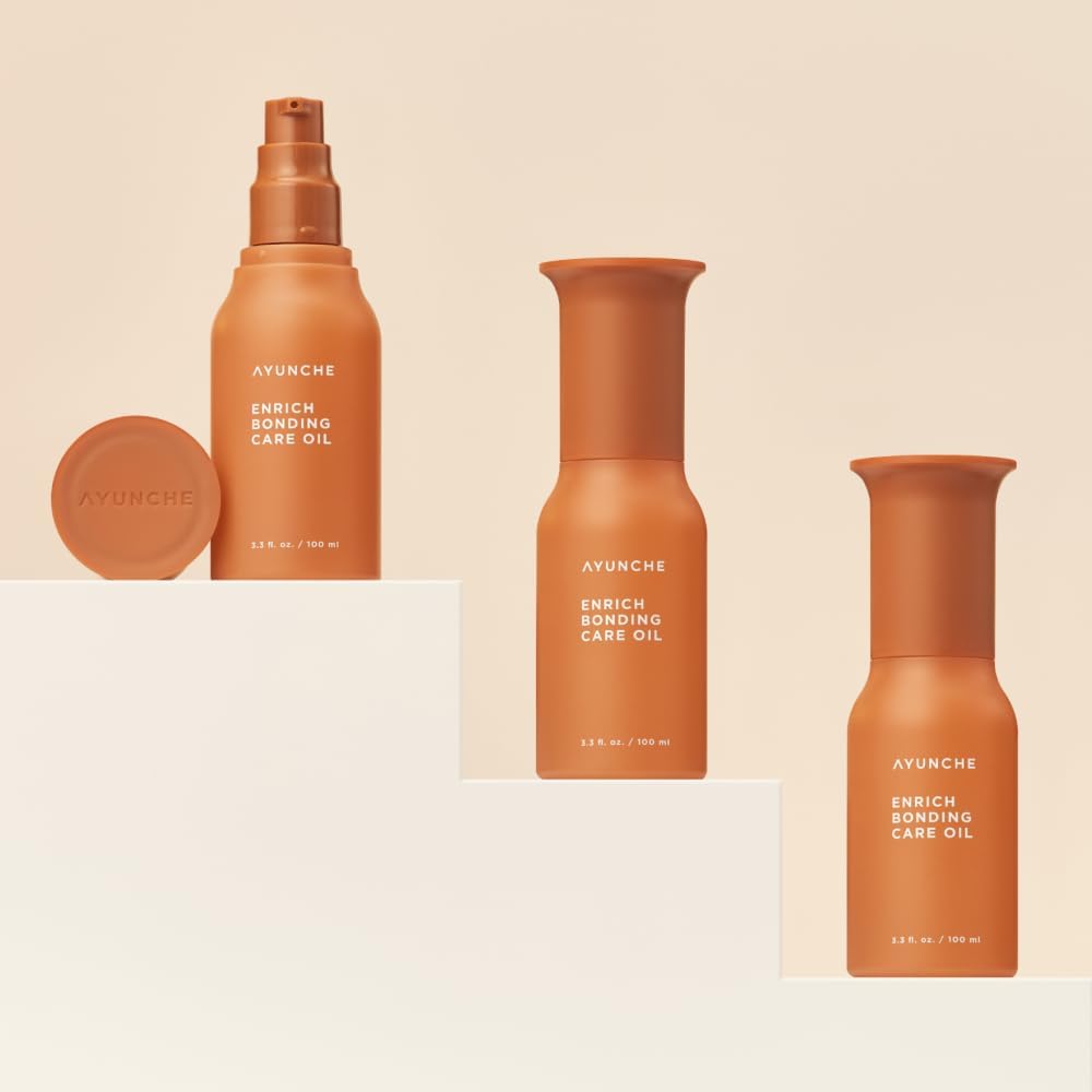 AYUNCHE bottle on bathroom shelf suggesting daily styling routine benefits