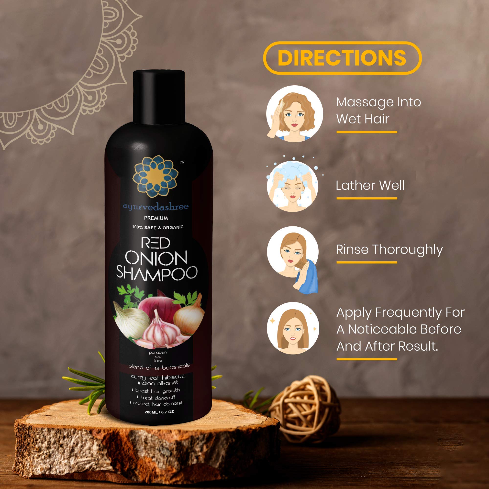 AYURVEDASHREE comparison photo showing improved hair texture and fuller appearance