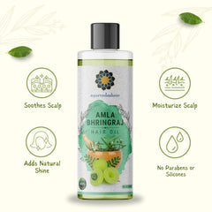 AYURVEDASHREE oil drop texture close-up demonstrating lightweight fast absorption