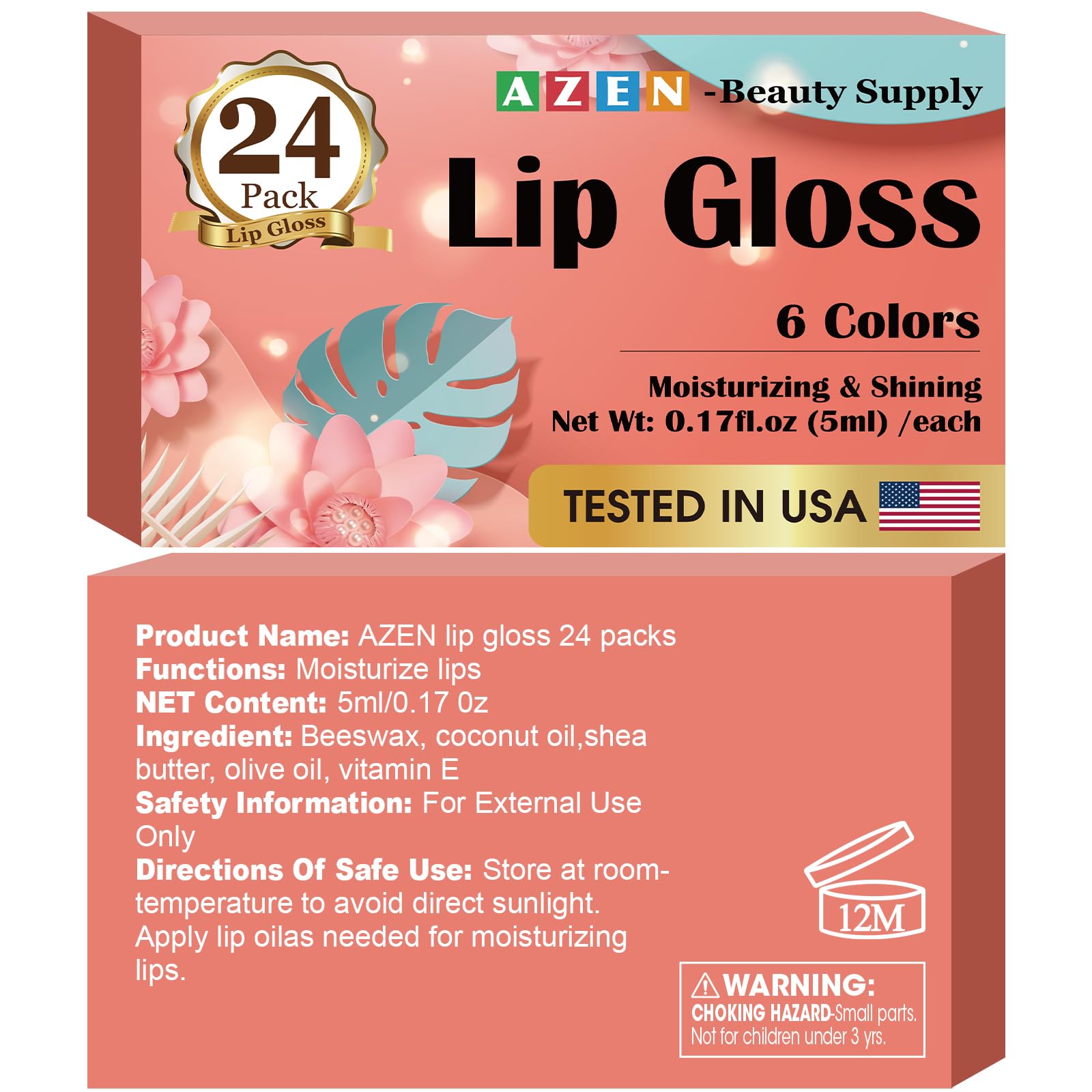 AZEN lip glosses arranged with a makeup bag showing everyday styling benefit