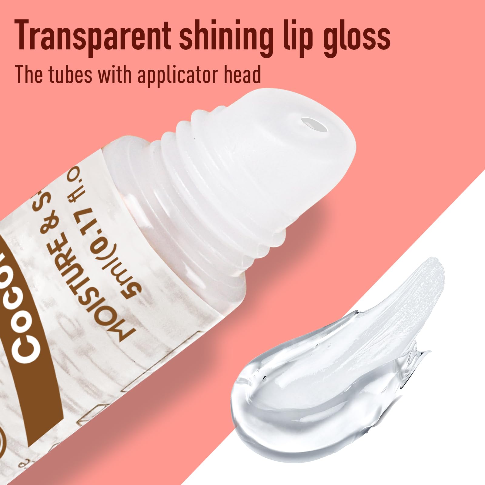 AZEN lip gloss open cap and applicator showing easy precise application