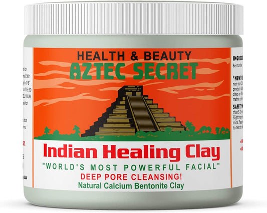 Aztec Secret jar front packaging showing brand and 16 oz size for clear identification and value
