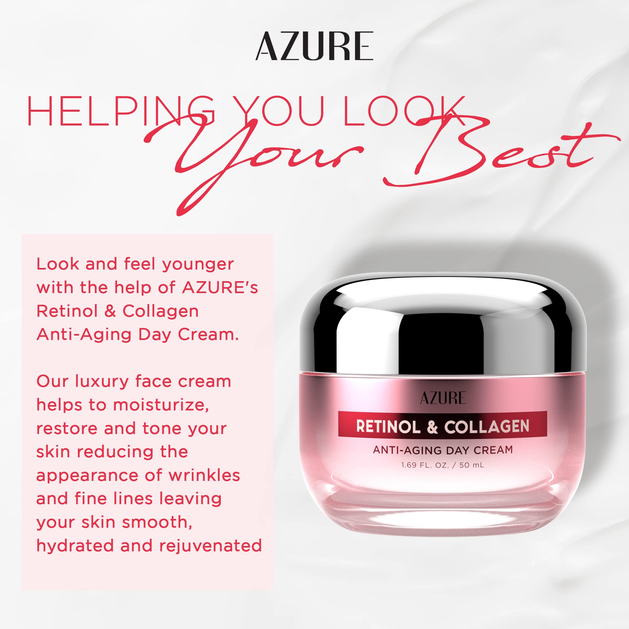 Azure Cosmetics being applied to hand illustrating lightweight spreadability benefit