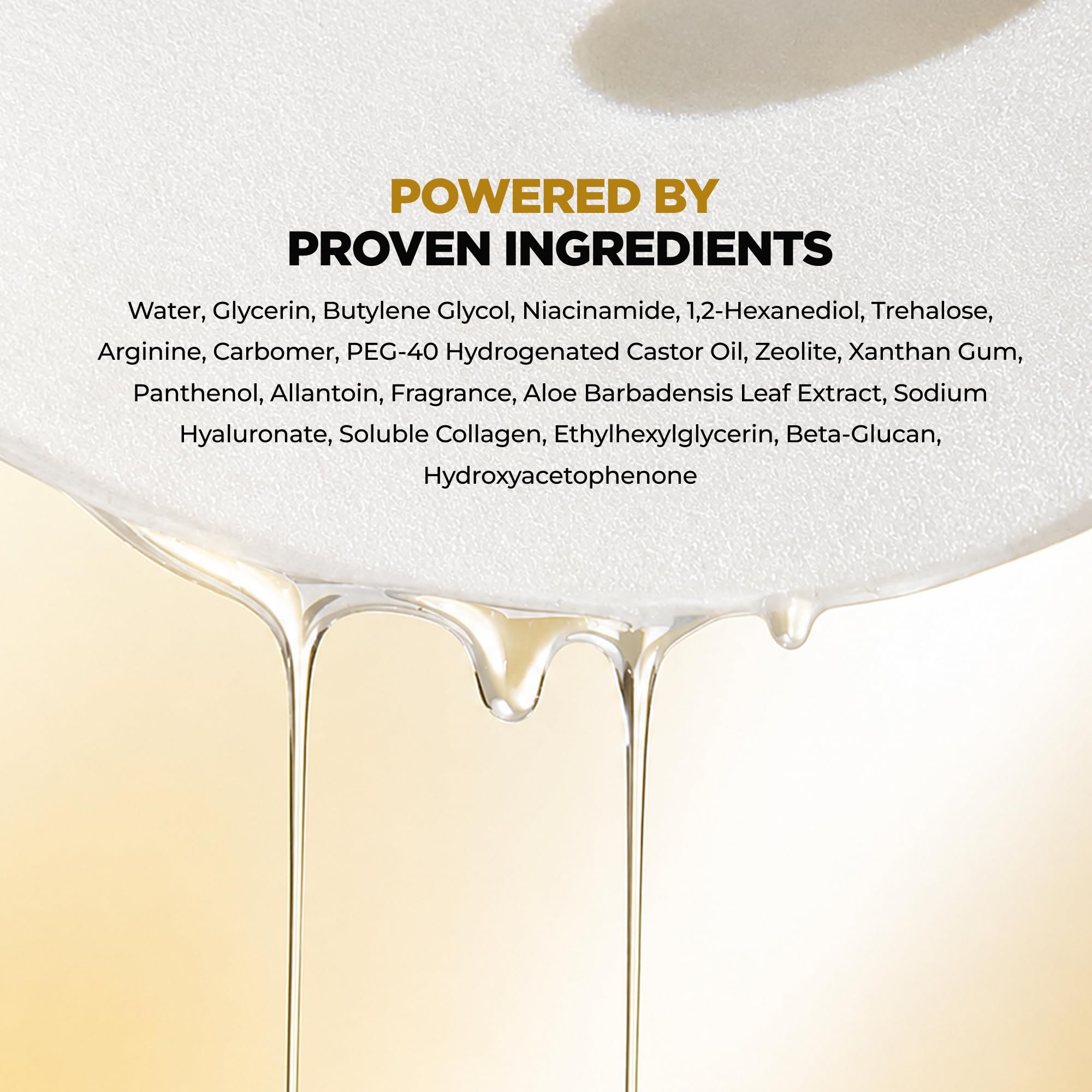 Azure Cosmetics label and ingredients list highlighting hyaluronic acid