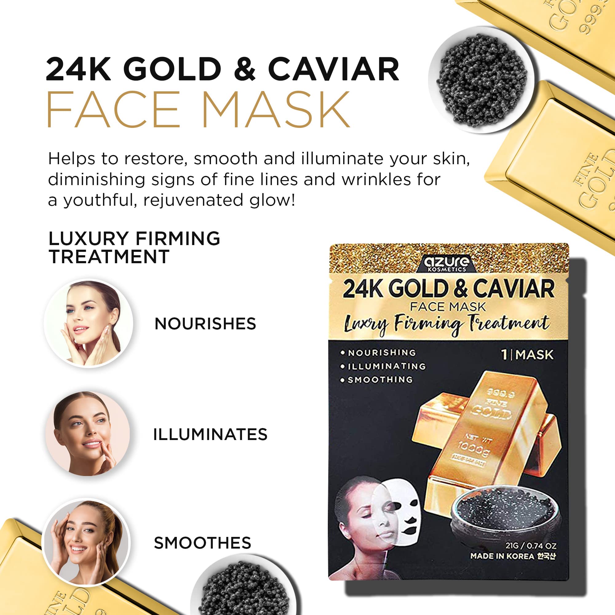 Azure Cosmetics mask being applied by hand demonstrating easy at-home use