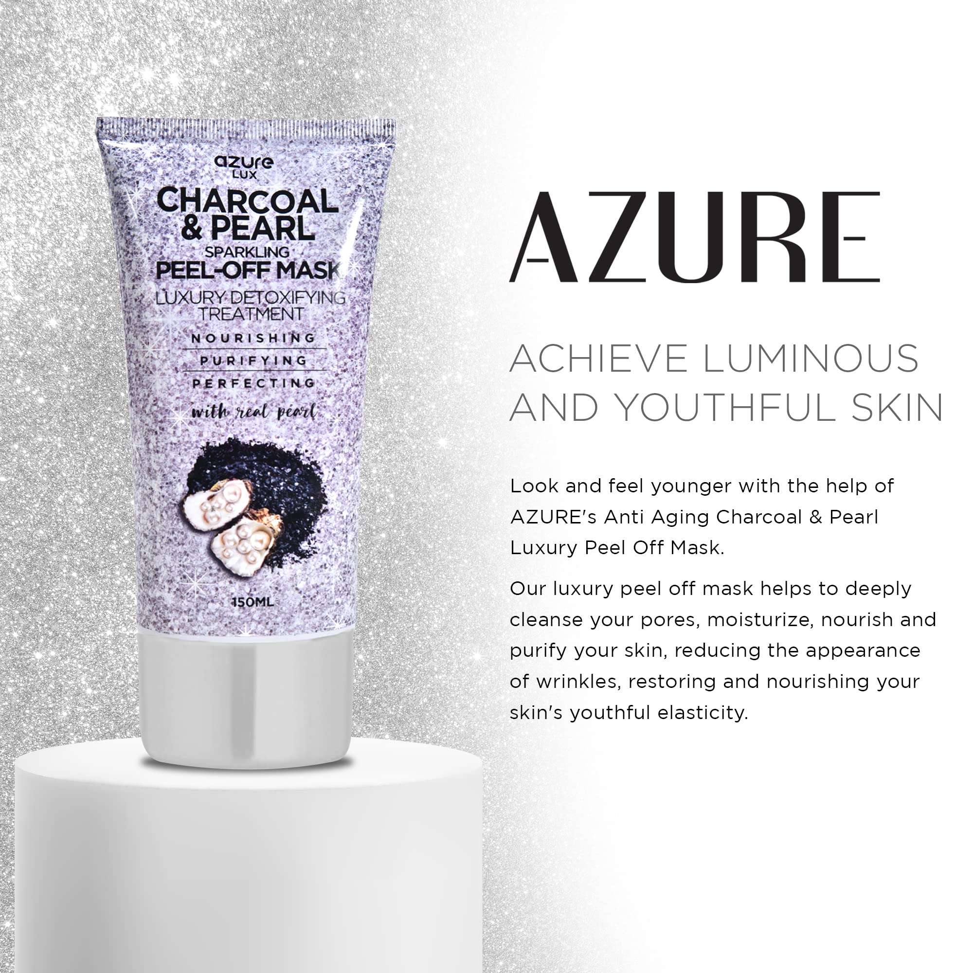 Azure Cosmetics mask being applied to face showing impurity lift