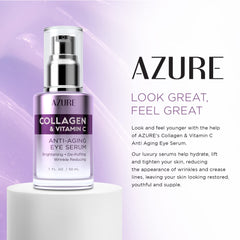Azure Cosmetics in-use with roller demonstrating de-puffing application and calming benefit