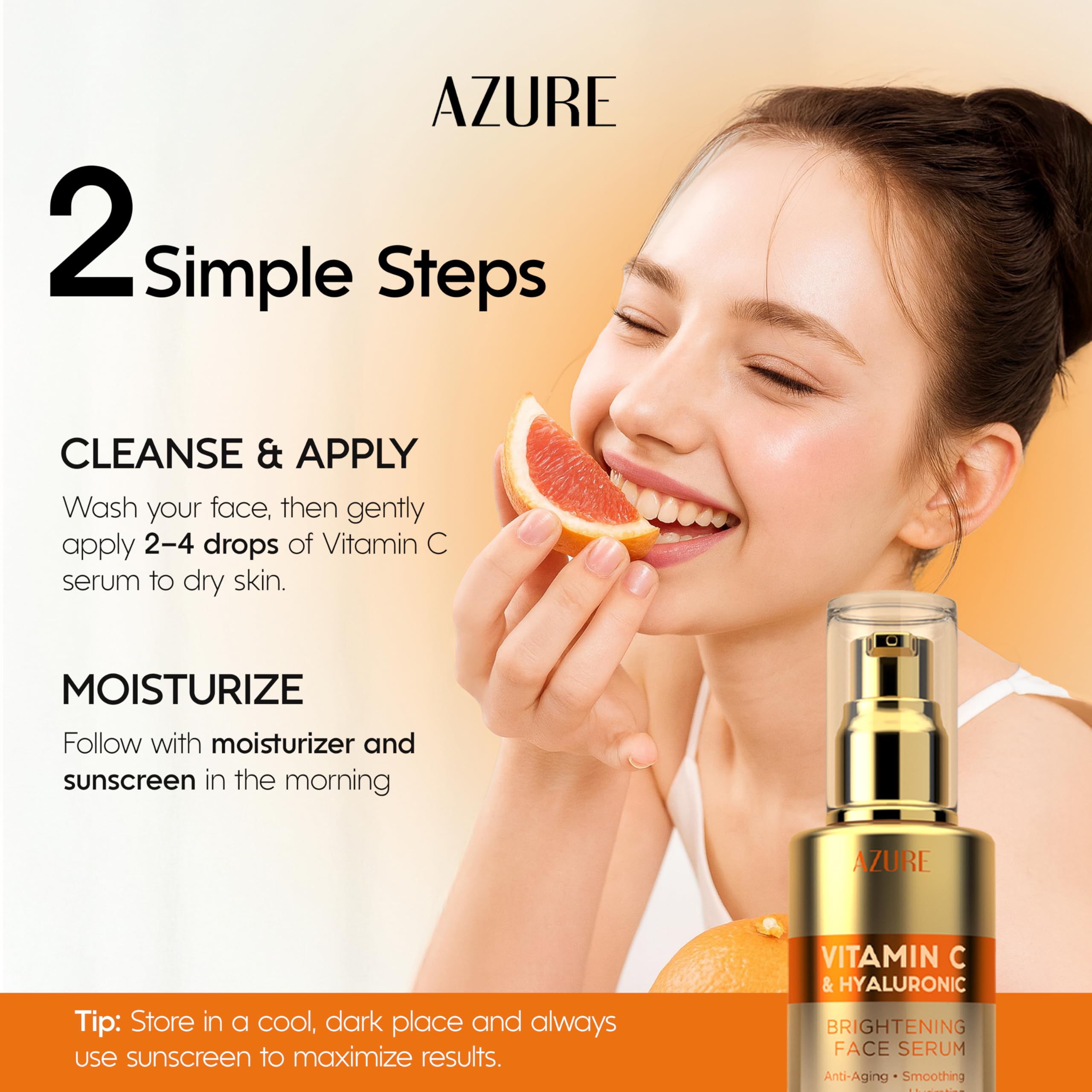 Azure serum on bathroom counter during routine showing daily use benefit