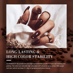 AZUREBEAUTY close-up of dip powder application showing smooth coverage