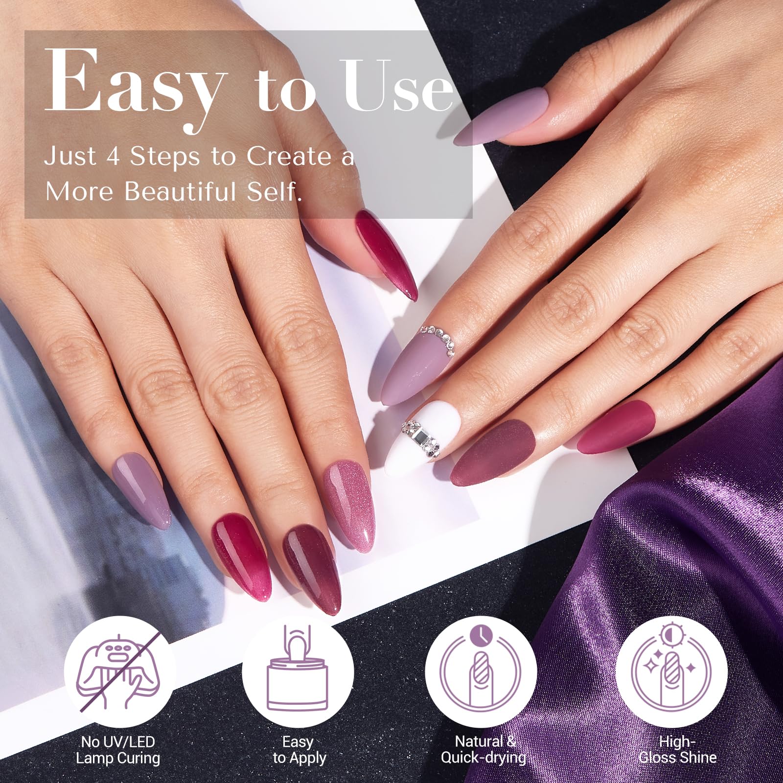 AZUREBEAUTY application dip process demonstrating easy no-lamp technique