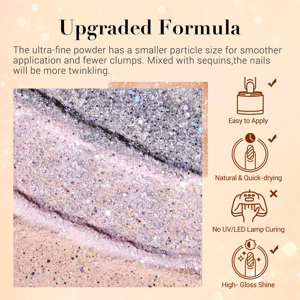 AZUREBEAUTY hands applying dip powder demonstrating easy no-lamp use