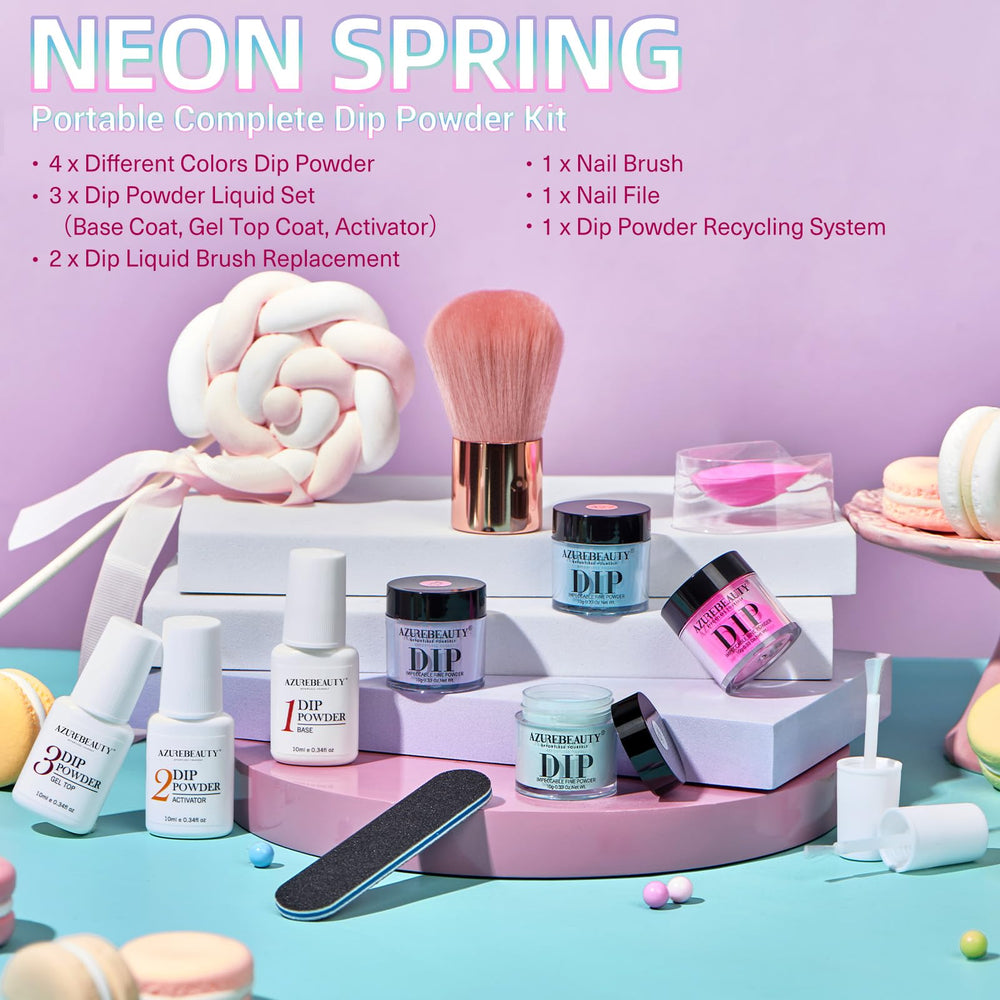 AZUREBEAUTY hands applying dip powder demonstrating easy at-home manicure
