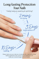 AzureBeauty applying strengthener to natural nail for visible reinforcement