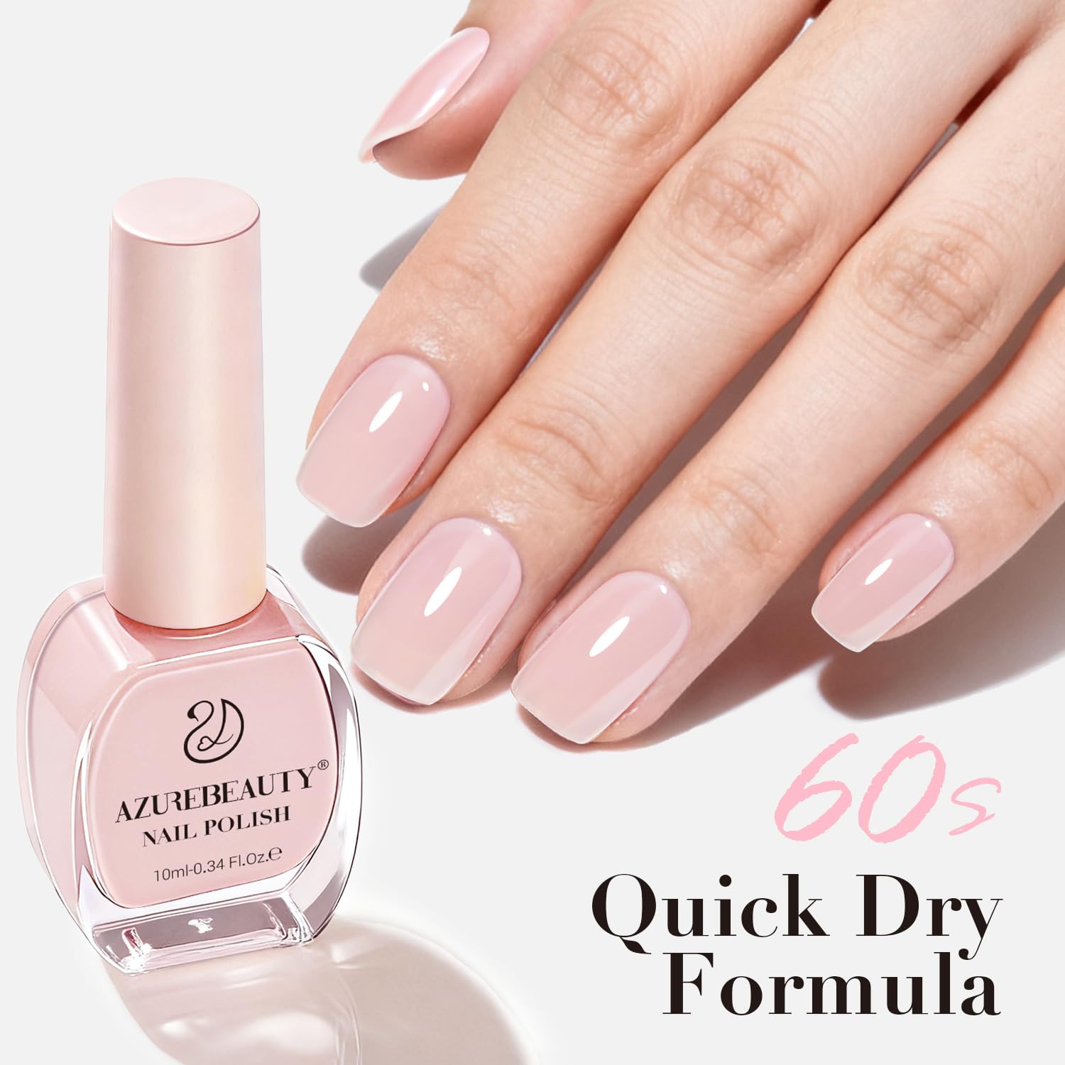 AZUREBEAUTY applied on hand in lifestyle shot showing natural elegant manicure benefit