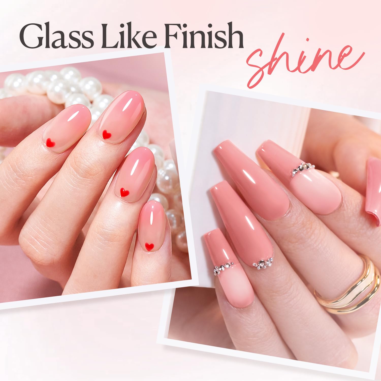 AZUREBEAUTY before and after natural nail showing reinforcement benefit