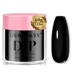 AZUREBEAUTY front bottle shot showing 60g black dip powder and clear labeling benefit: reliable capacity