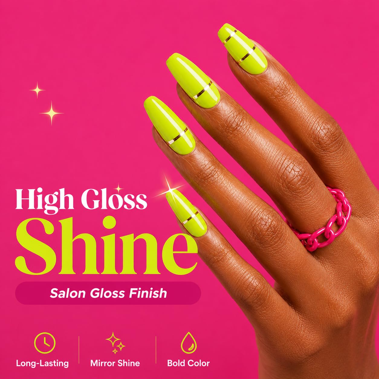AZUREBEAUTY neon yellow bottle close-up emphasizing bright, eye-catching color
