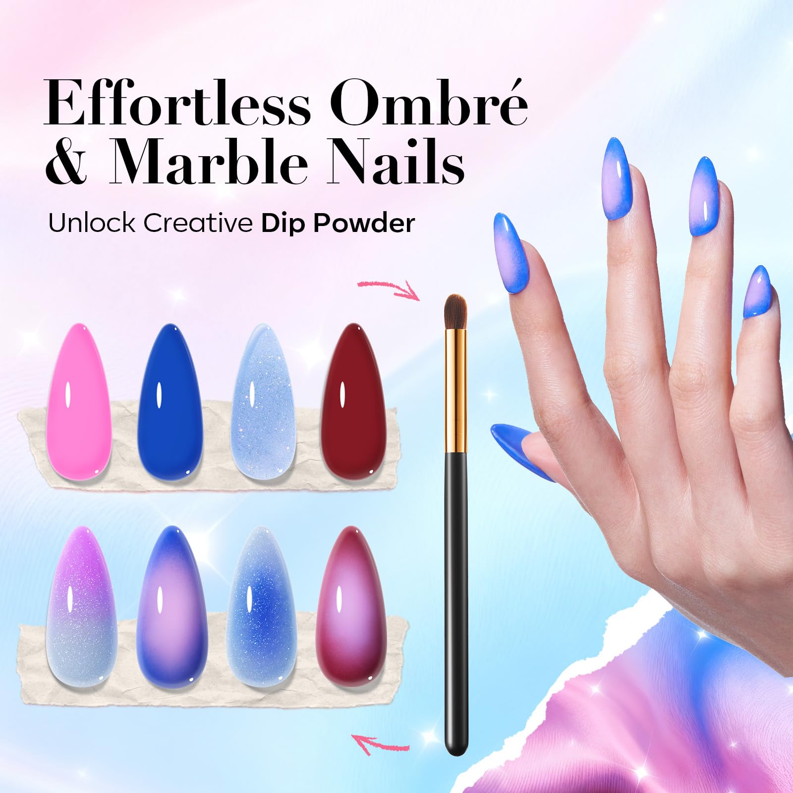 AZUREBEAUTY blending brush action creating smooth gradient benefit