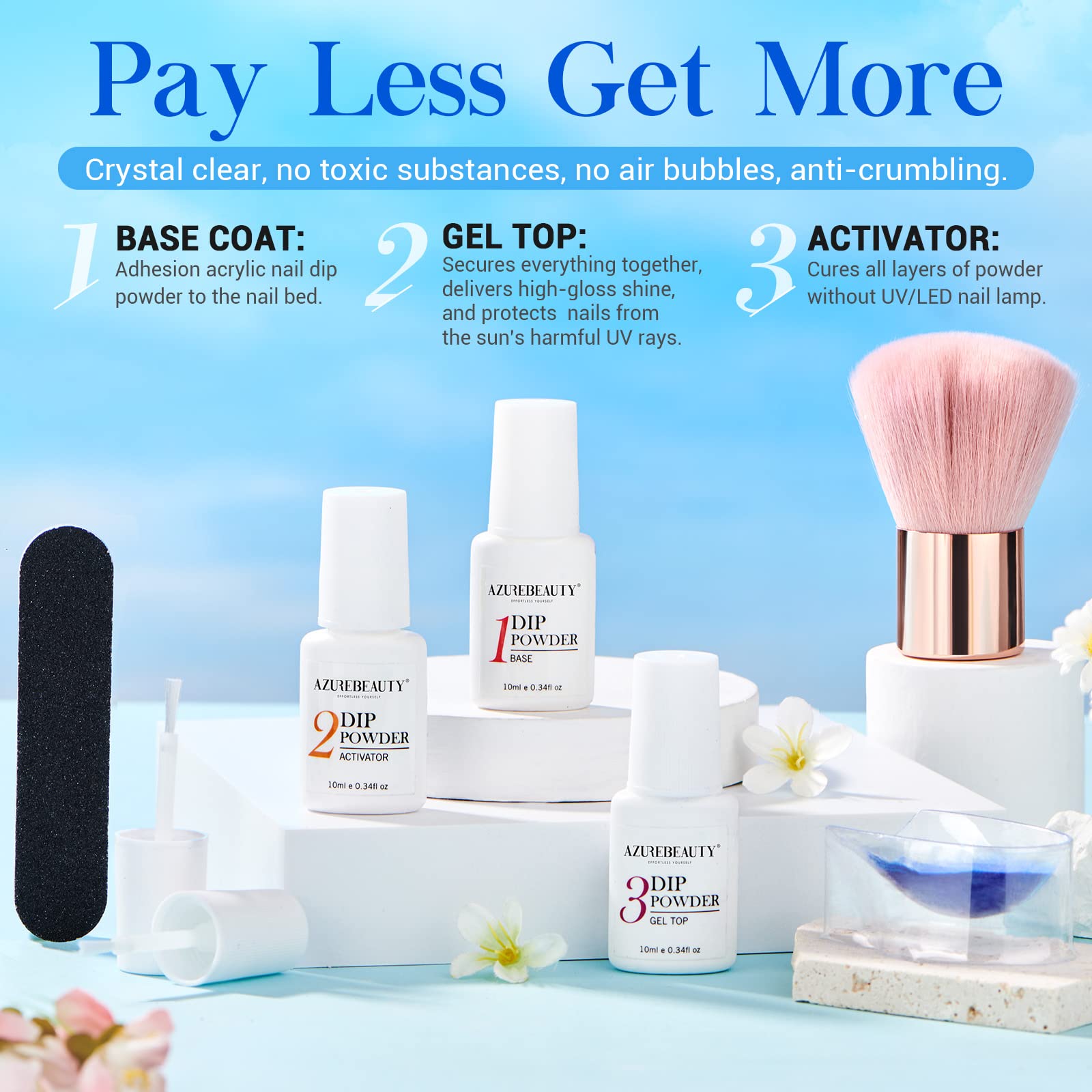 AZUREBEAUTY nail brush with replacement heads showing precise application control