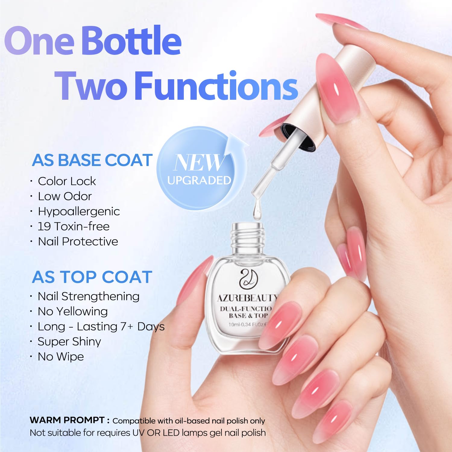 AZUREBEAUTY balanced brush applying an even streak-free coat for smooth results