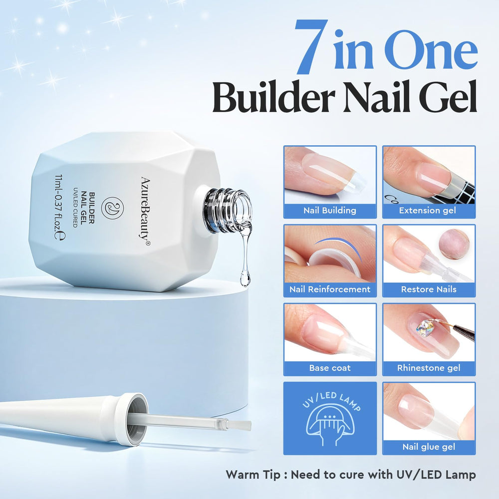 AZUREBEAUTY builder gel forming apex to strengthen thin natural nails
