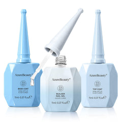 AZUREBEAUTY builder gel kit front packaging showing three bottles, convenient home use