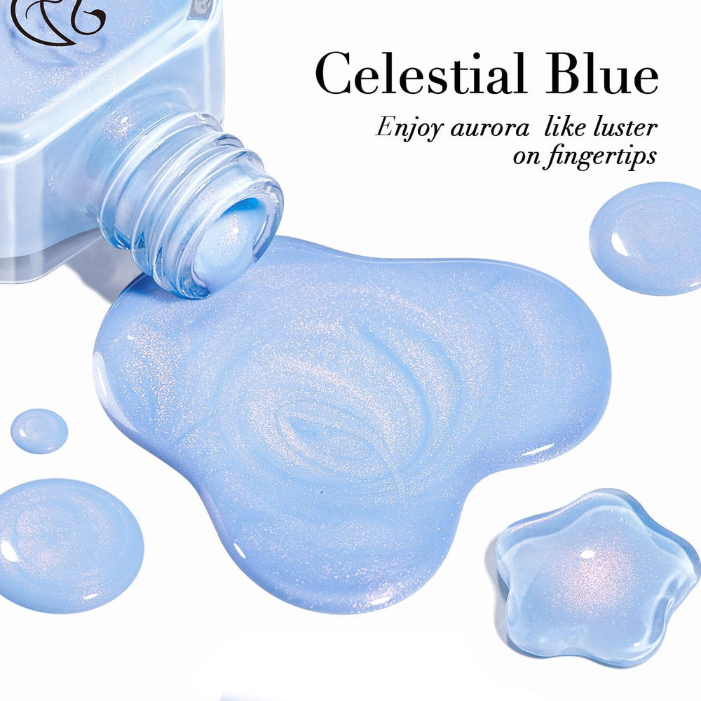 AZUREBEAUTY color swatch on nail wheel showing true celestial blue shade