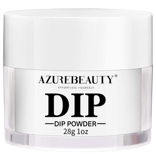 AZUREBEAUTY jar front view showing clear dip powder and brand for easy identification