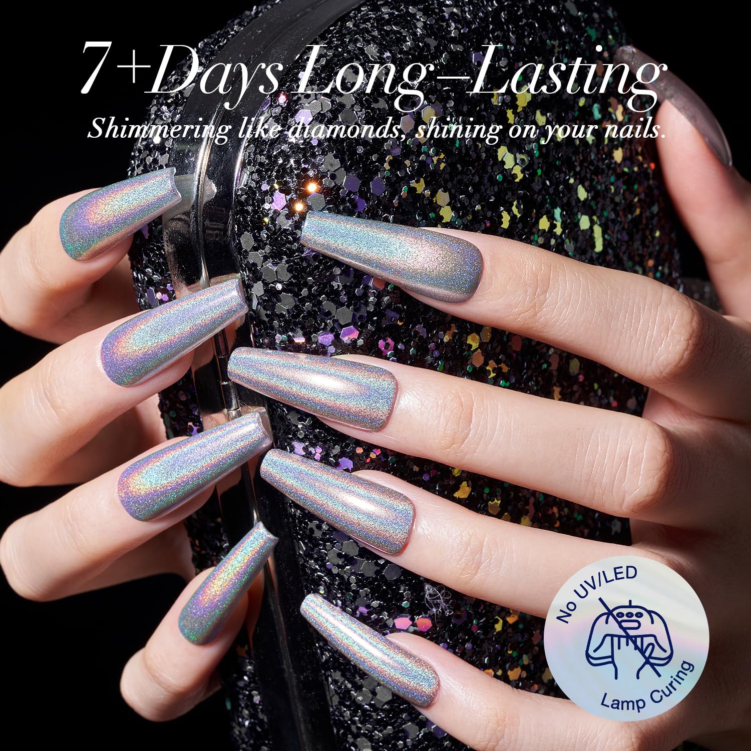 AZUREBEAUTY close-up of holographic texture with shifting shimmer