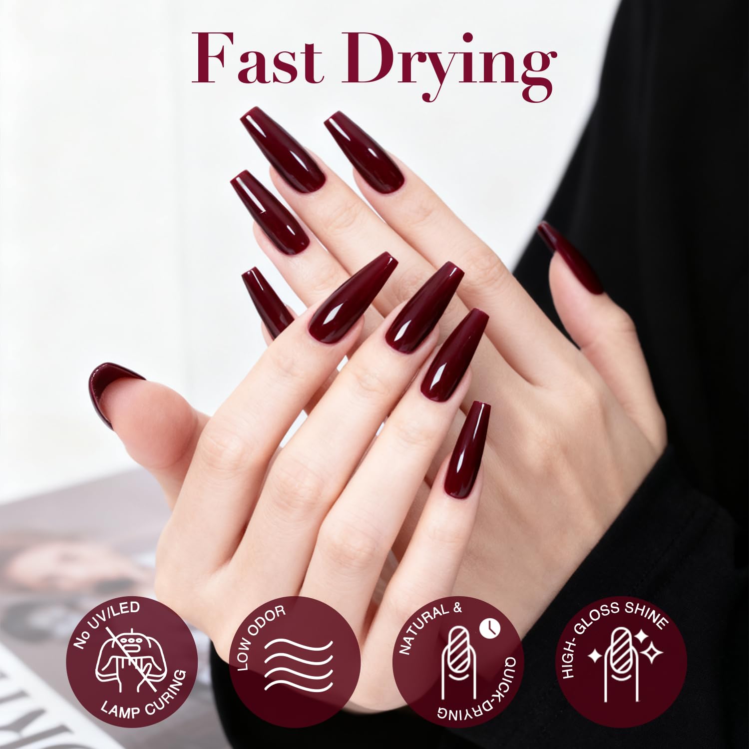 AZUREBEAUTY brush applying a smooth stroke for even coverage and quick-dry benefit