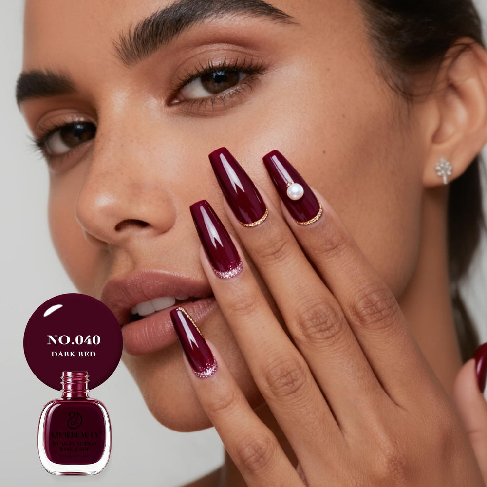 AZUREBEAUTY polish held in hand to show compact 10ml size and easy carry