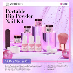 AZUREBEAUTY hand dipping into powder illustrating simple application and no-UV process